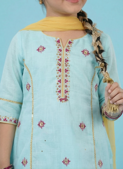 Sky Blue Colour Chudidar(GE-GCHU_1221)