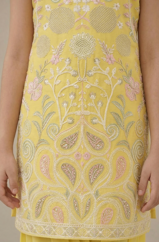 Lemon Yellow Colour Chudidar(GE-GCHU_1430)