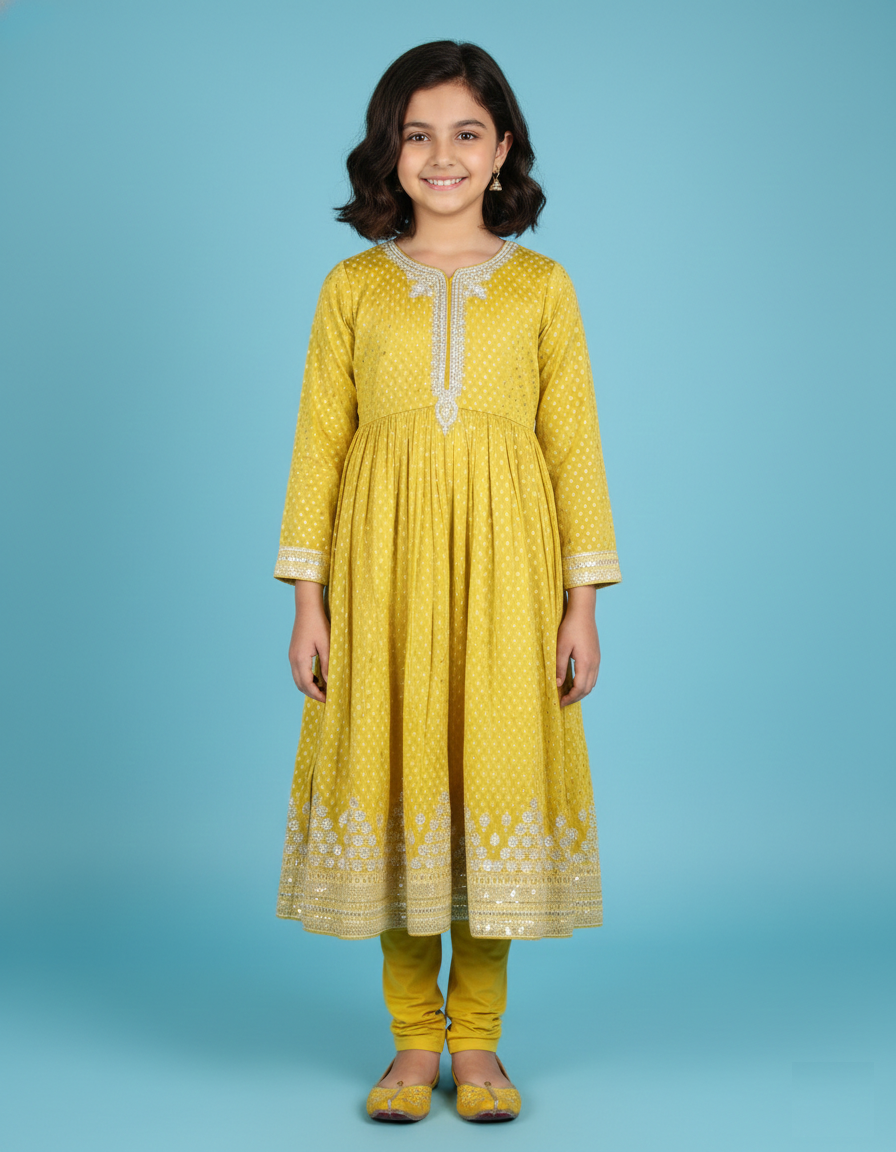 Yellow Colour Chudidar(GE-GCHU_4886)
