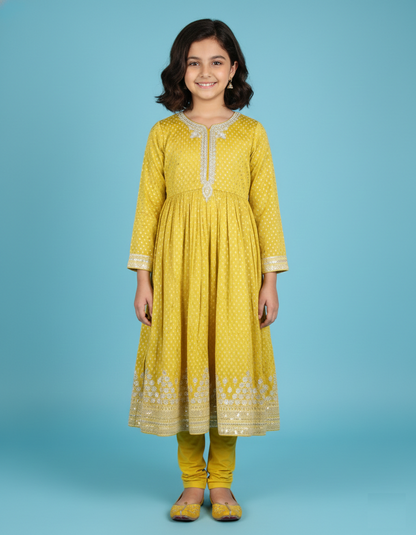 Yellow Colour Chudidar(GE-GCHU_4886)