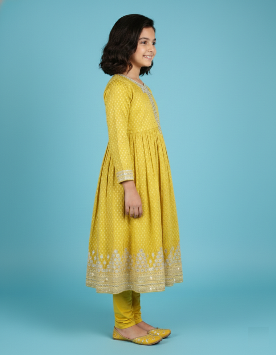 Yellow Colour Chudidar(GE-GCHU_4886)