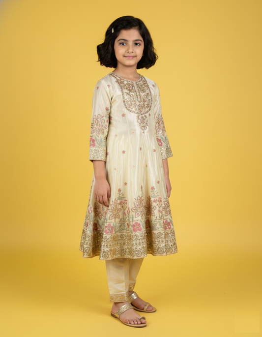 Cream Colour Plazo Set(GE-GPZS_5890)