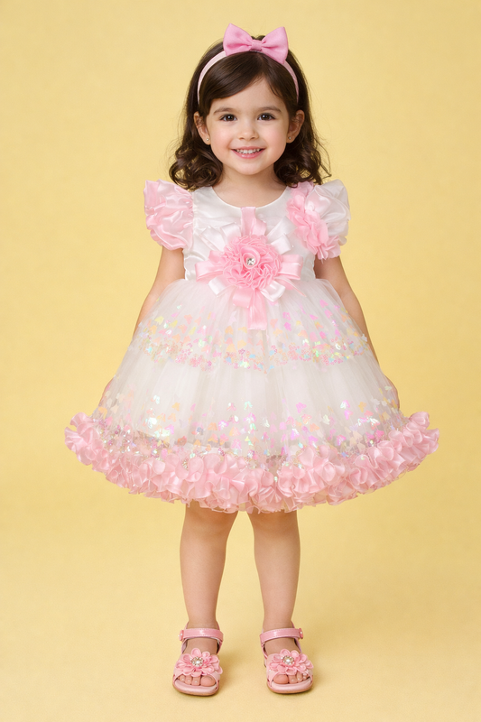 Pink Colour Party Frock(GE-GFRP_1001)