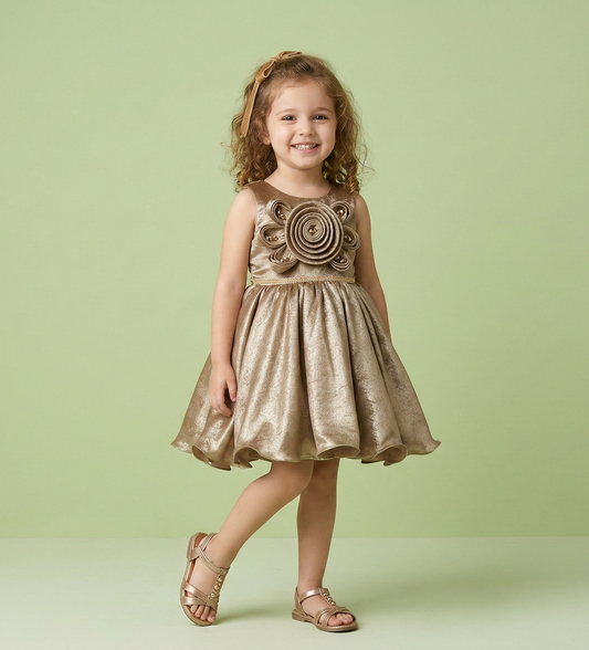 Gold Colour Party Frock(GE-GFRP_1050)