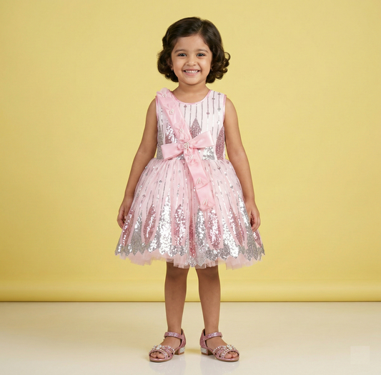 Peach Colour Party Frock(GE-GFRP_10901)