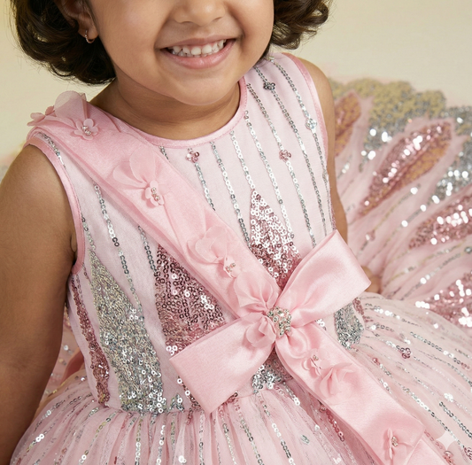 Peach Colour Party Frock(GE-GFRP_10901)