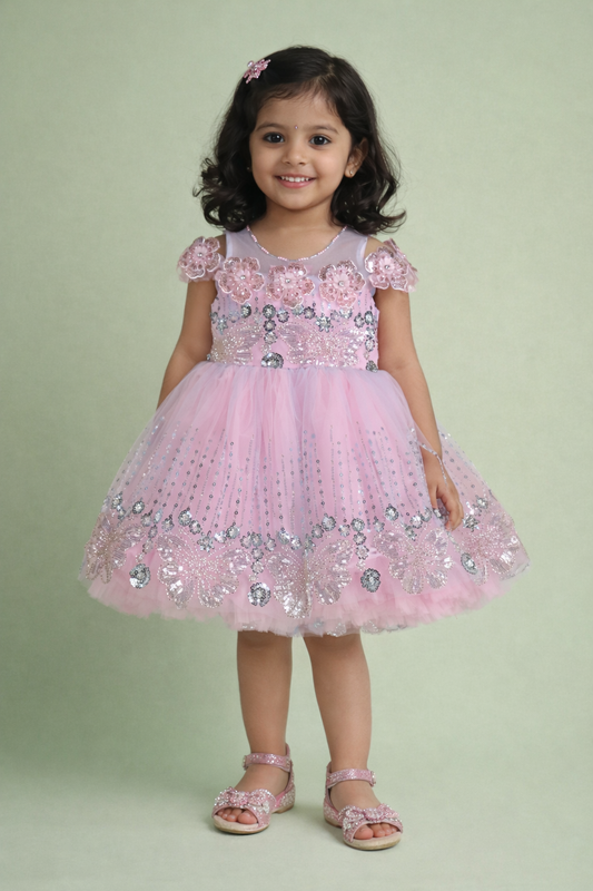 Light Pink Colour Party Frock(GE-GFRP_10933)