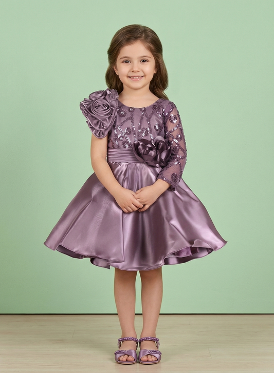 Deep Lavender Colour Party Frock(GE-GFRP_12085)