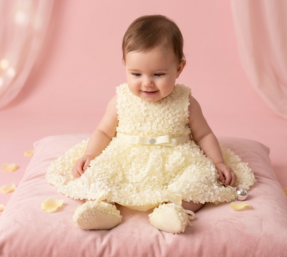 Lemon Colour Baby Party Frock(GE-GFRP_19042)