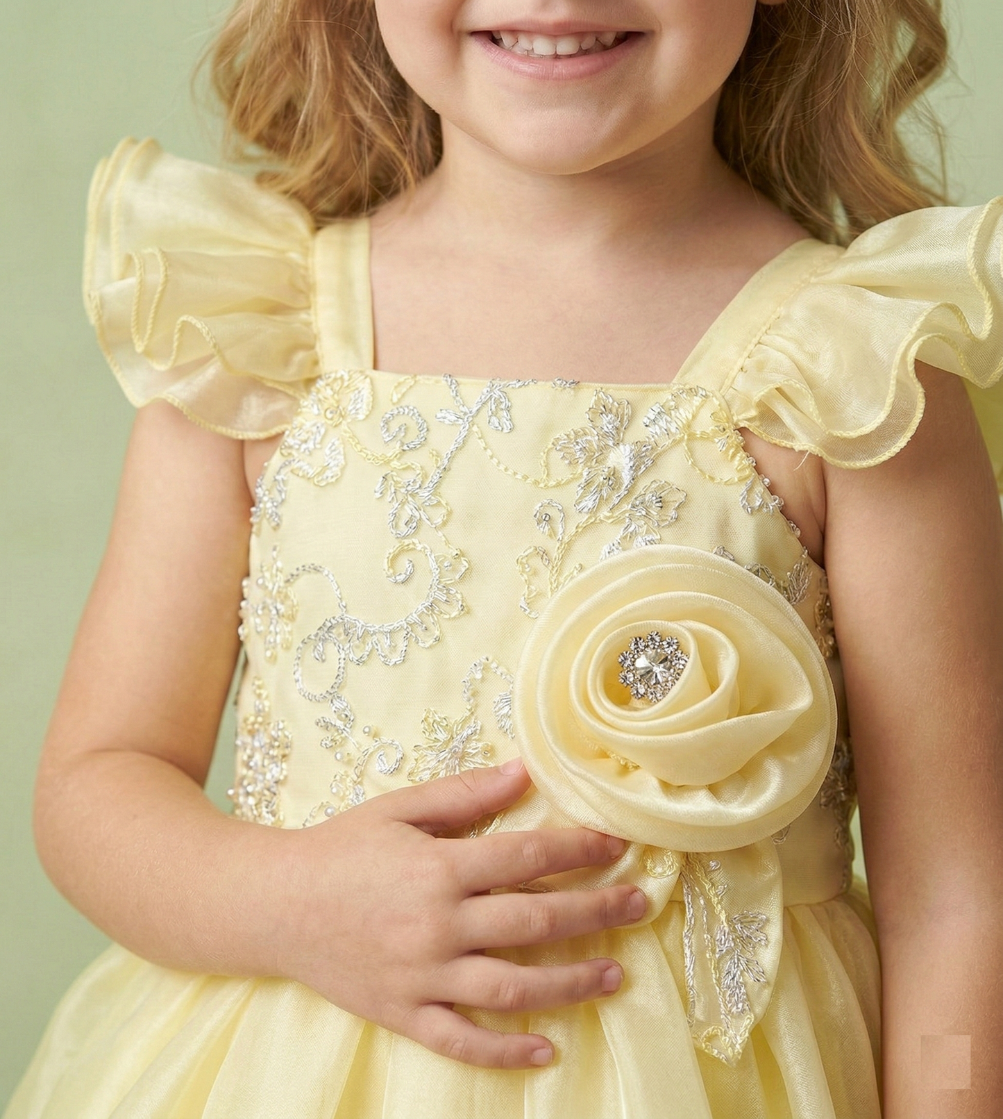 Lemon Colour Party Frock(GE-GFRP_2016)