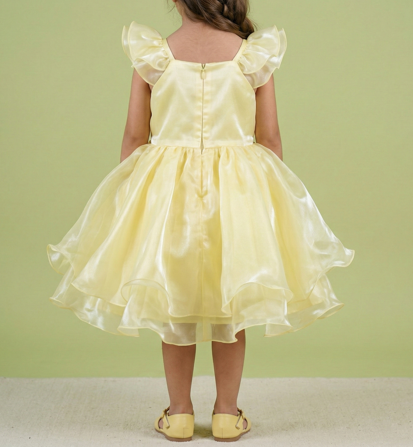 Lemon Colour Party Frock(GE-GFRP_2016)