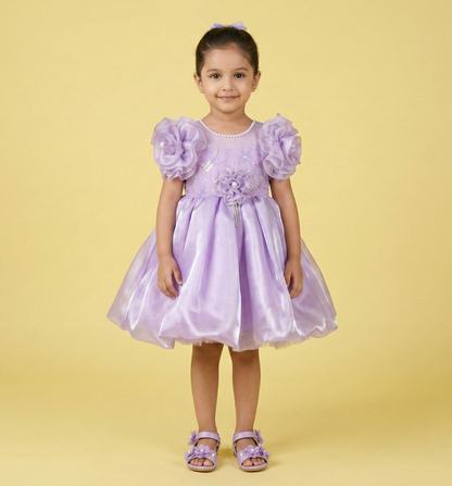 Purple Colour Party Frock(GE-GFRP_325)