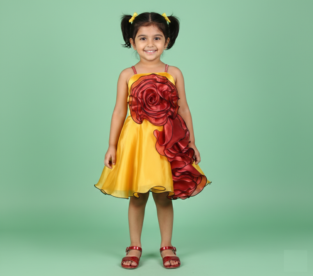 Yellow Colour Party Frock(GE-GFRP_3460)