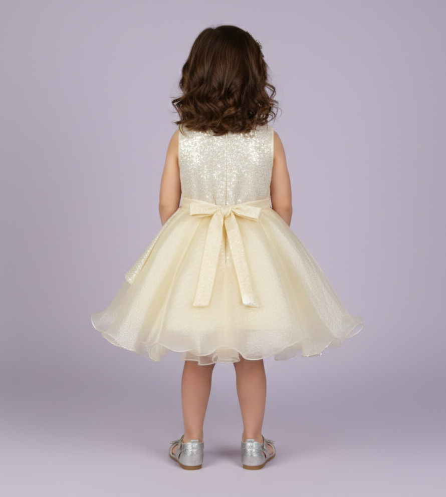 Cream Colour Party Frock(GE-GFRP_348)