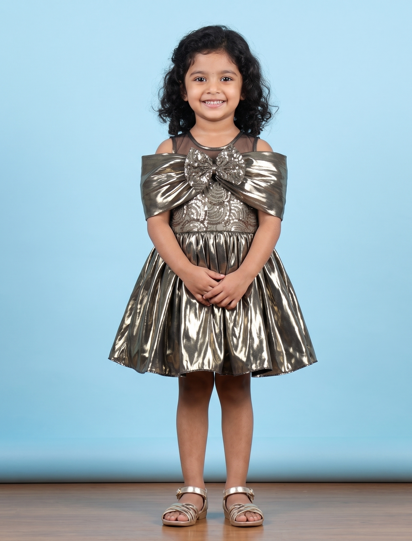 Antique Gold Colour Party Frock(GE-GFRP_3582)