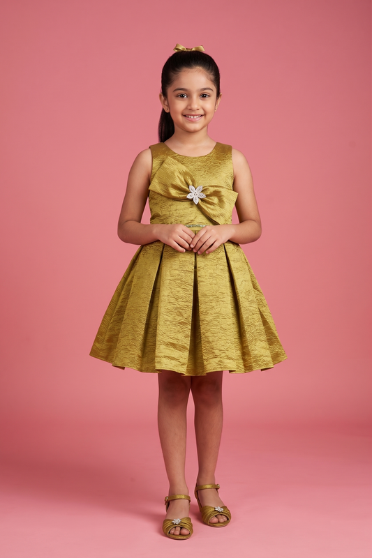 Green Colour Party Frock(GE-GFRP_4210)