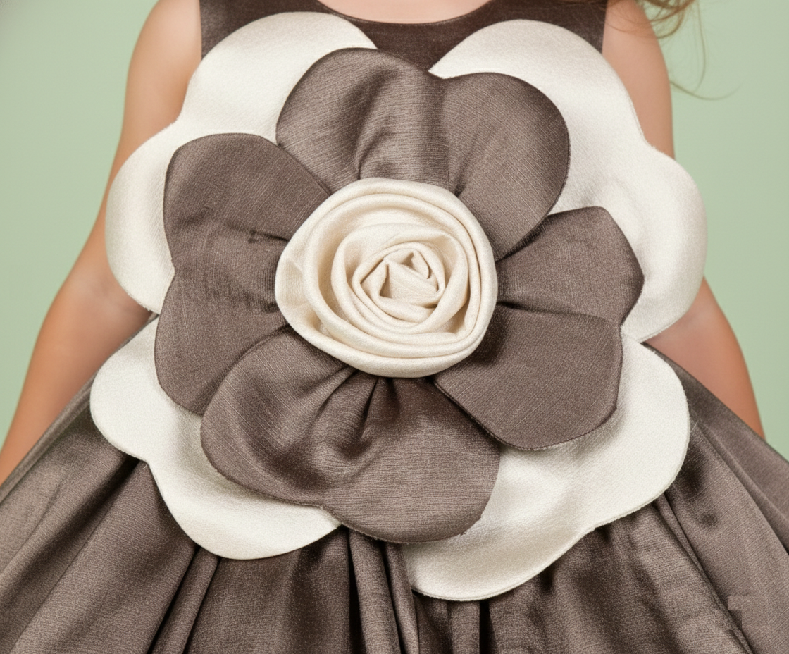 Mocha Brown Colour Party Frock(GE-GFRP_466)