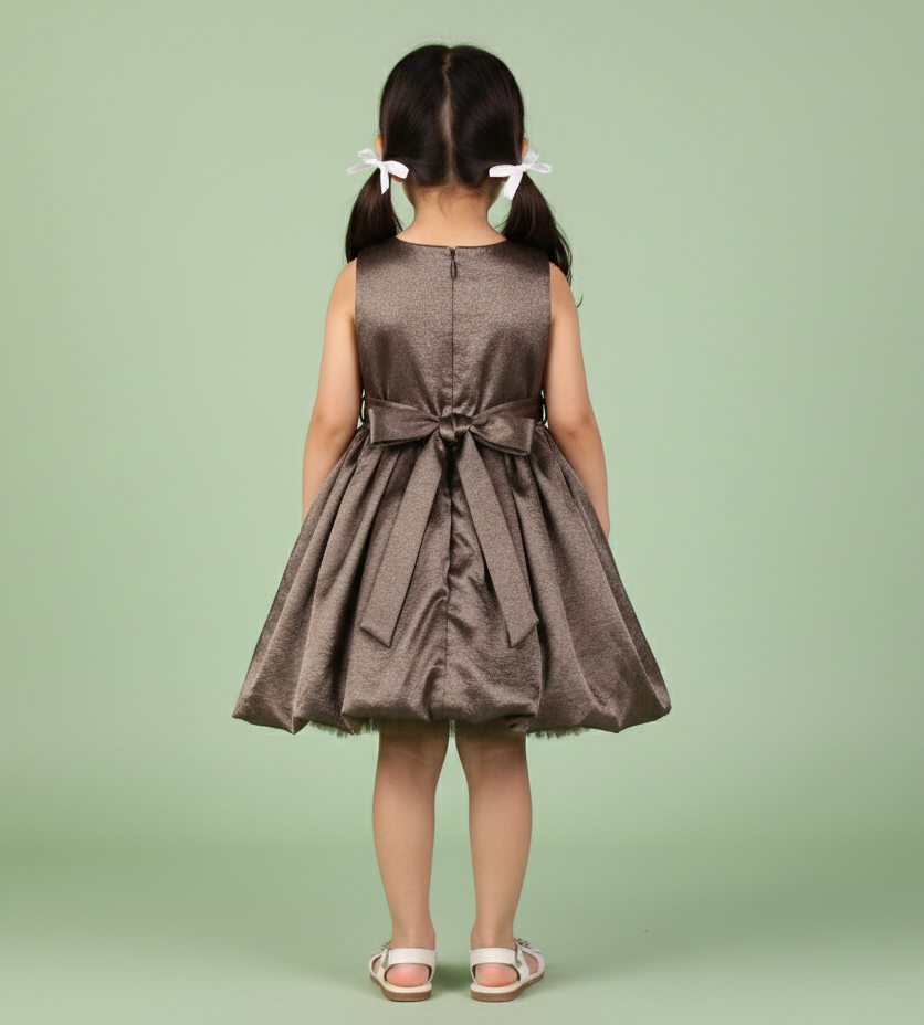 Mocha Brown Colour Party Frock(GE-GFRP_466)