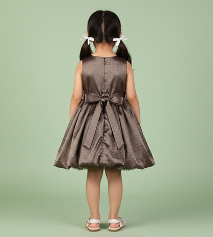 Mocha Brown Colour Party Frock(GE-GFRP_466)