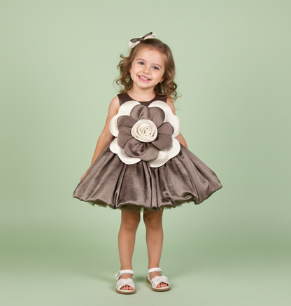 Mocha Brown Colour Party Frock(GE-GFRP_466)
