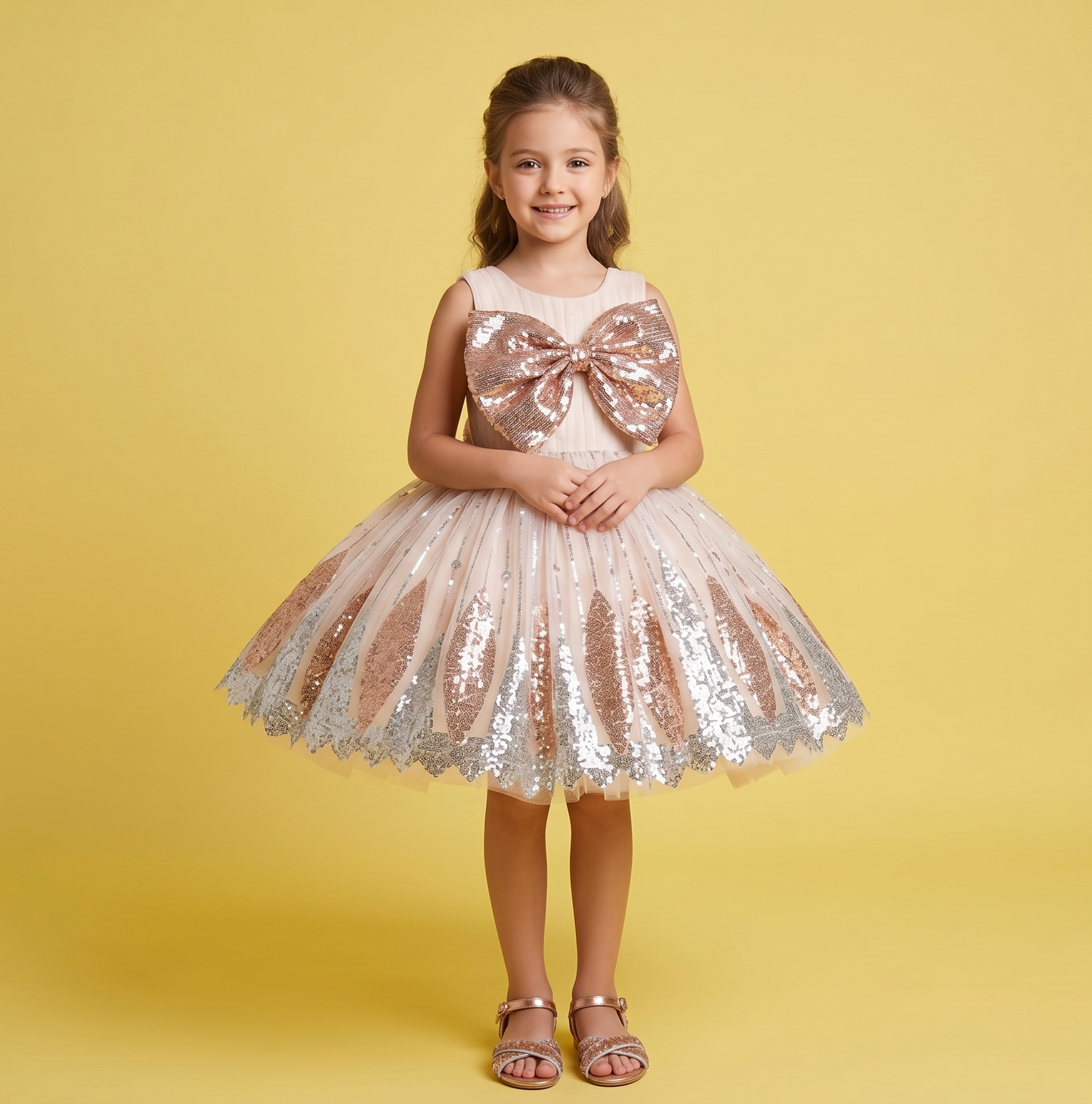 Chickoo Colour Party Frock(GE-GFRP_492)