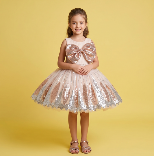 Chickoo Colour Party Frock(GE-GFRP_492)