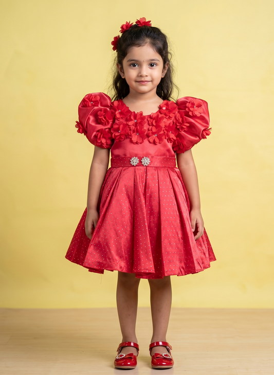 Cherry Colour Party Frock(GE-GFRP_71059)