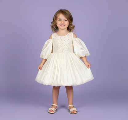 Cream Colour Party Frock(GE-GFRP_901)