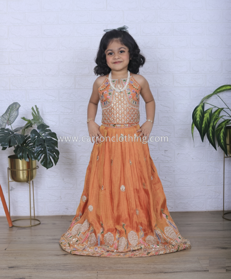 Orange Colour Ghaghra Choli(GE-GGHC_1060)