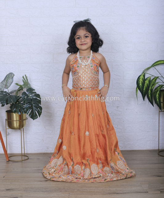 Orange Colour Ghaghra Choli(GE-GGHC_1060)