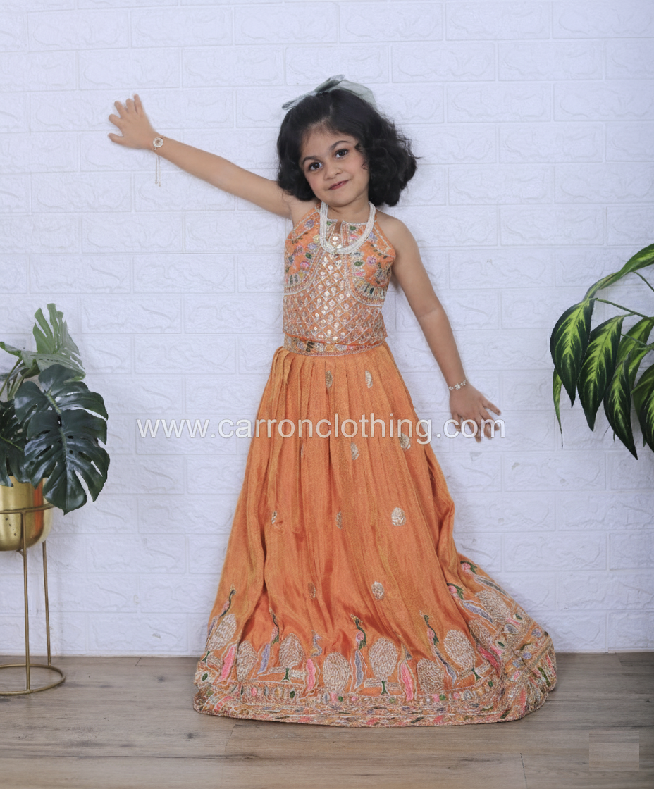 Orange Colour Ghaghra Choli(GE-GGHC_1060)