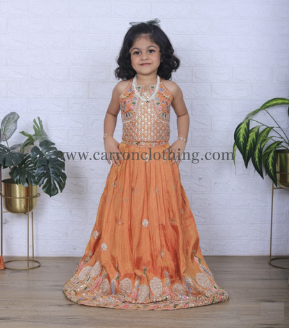 Orange Colour Ghaghra Choli(GE-GGHC_1060)
