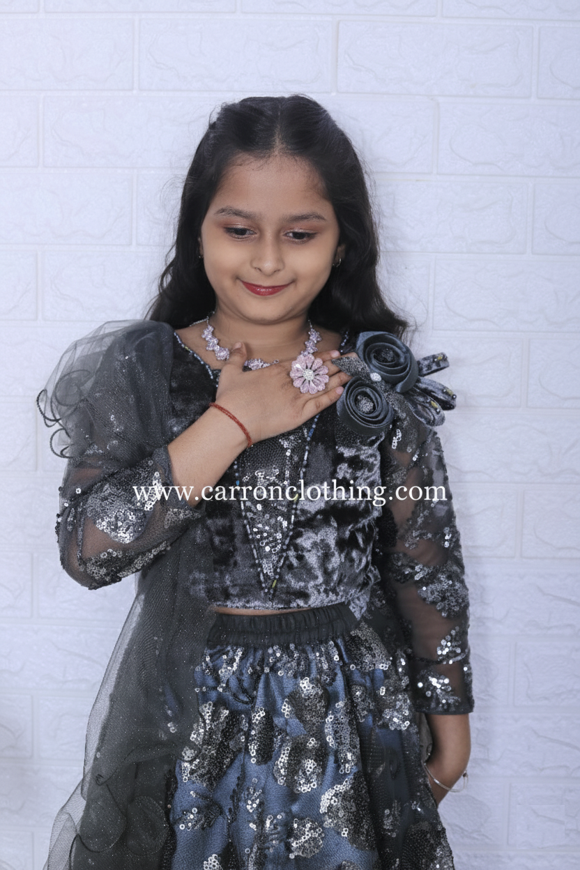 Olive Green Colour Ghaghra Choli(GE-GGHC_1223)