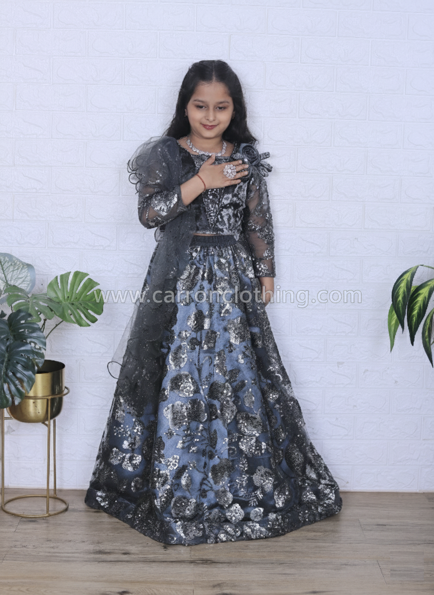 Olive Green Colour Ghaghra Choli(GE-GGHC_1223)