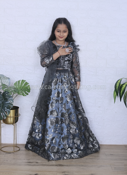 Olive Green Colour Ghaghra Choli(GE-GGHC_1223)