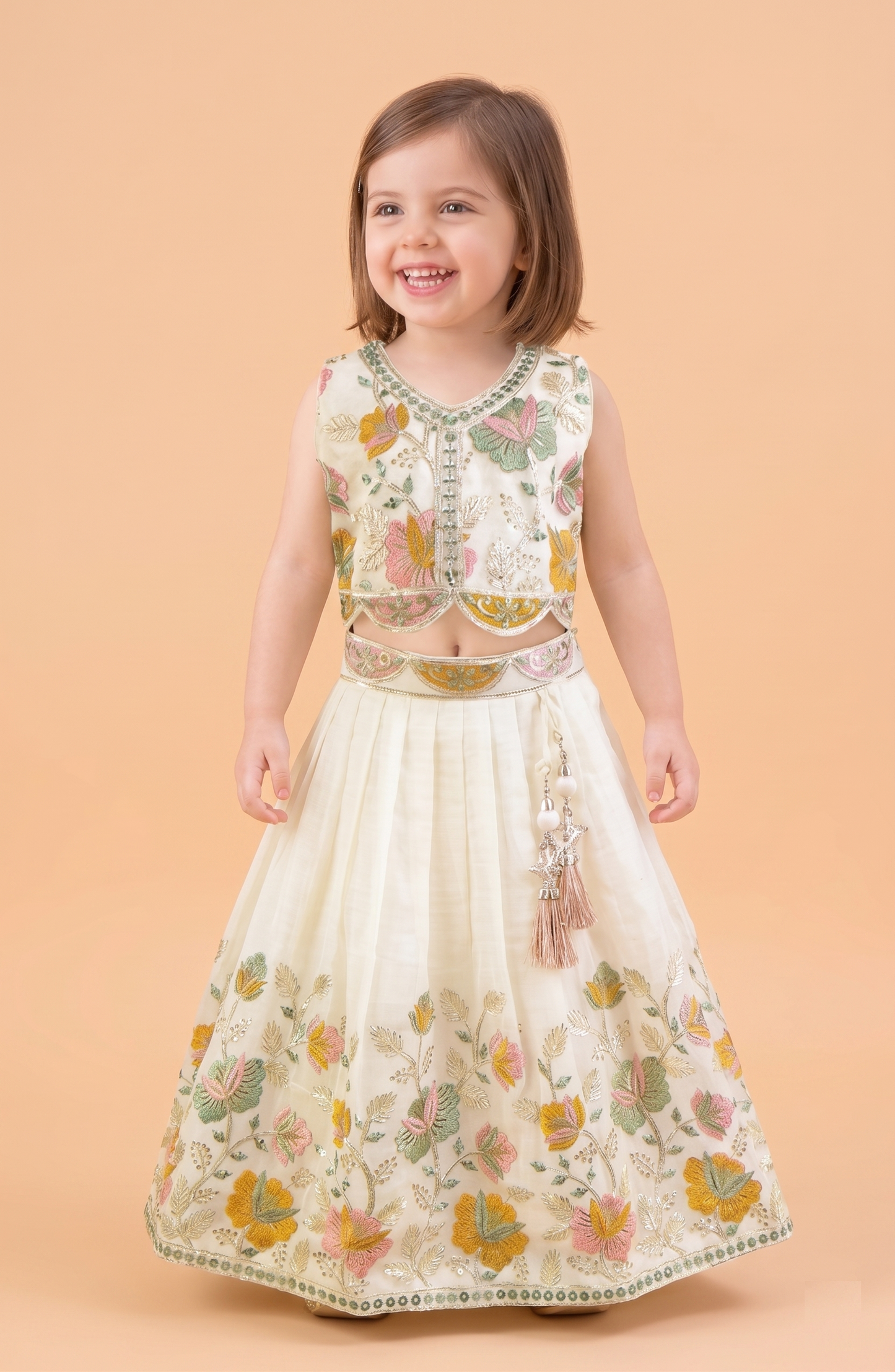 Cream Colour Ghaghra Choli(GE-GGHC_1846)