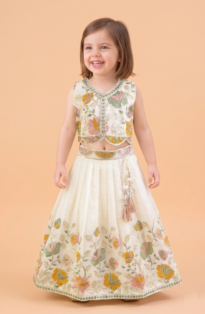 Cream Colour Ghaghra Choli(GE-GGHC_1846)