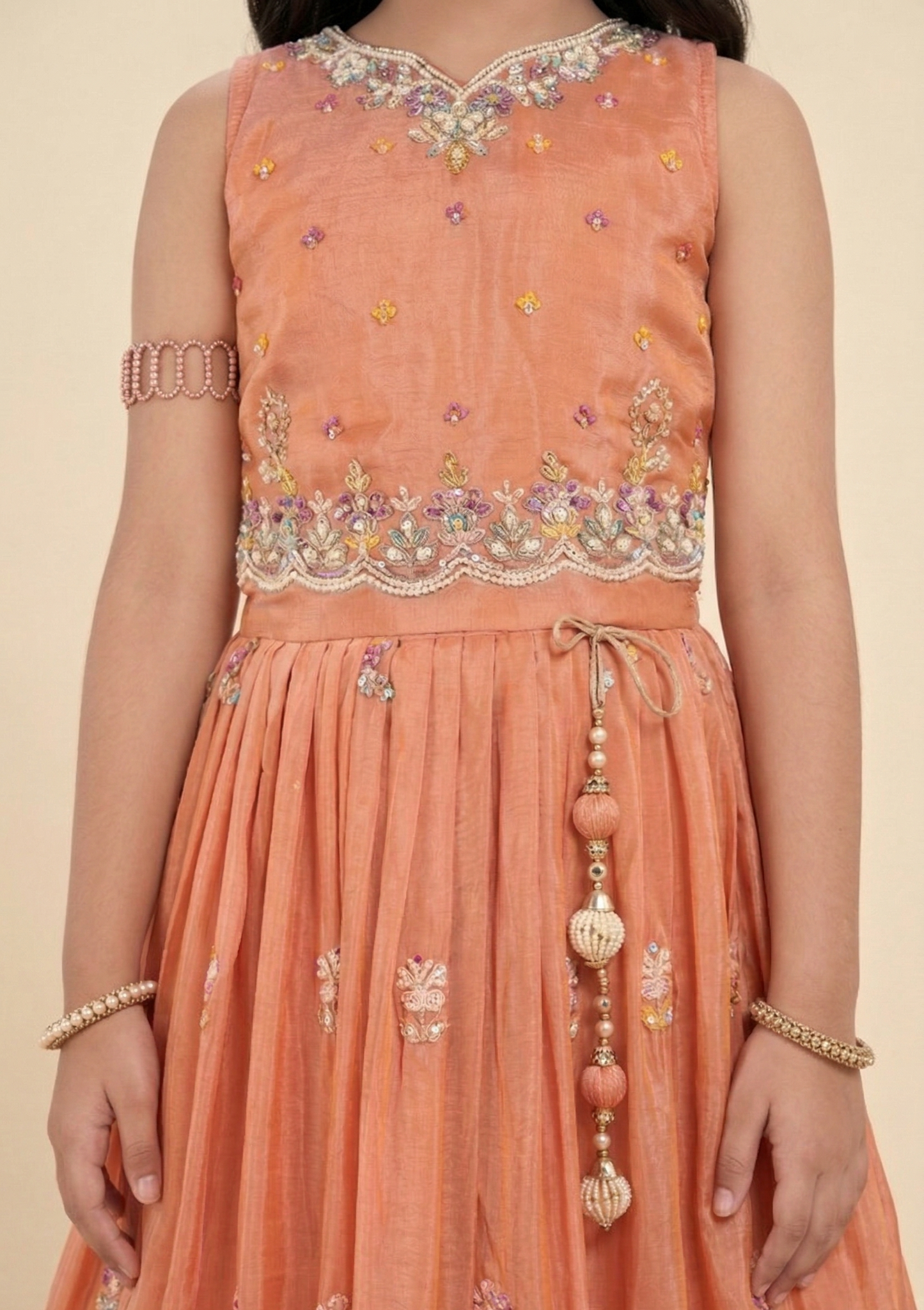 Peach Colour Ghaghra Choli(GE-GGHC_3080)