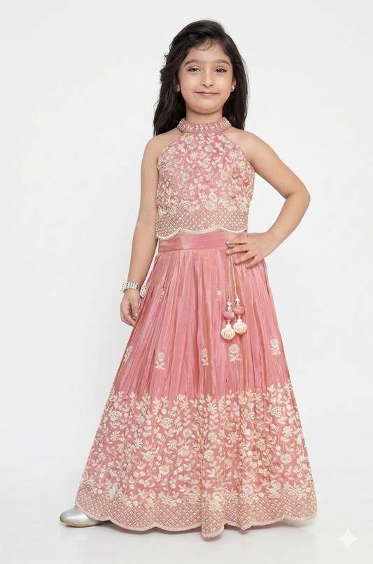 Rose Pink Colour Ghaghra Choli(GE-GGHC_3096)