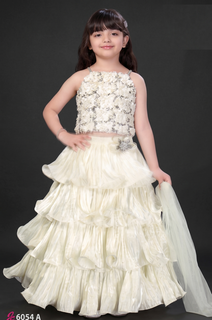 Cream Colour Ghaghra Choli(GE-GGHC_6054)