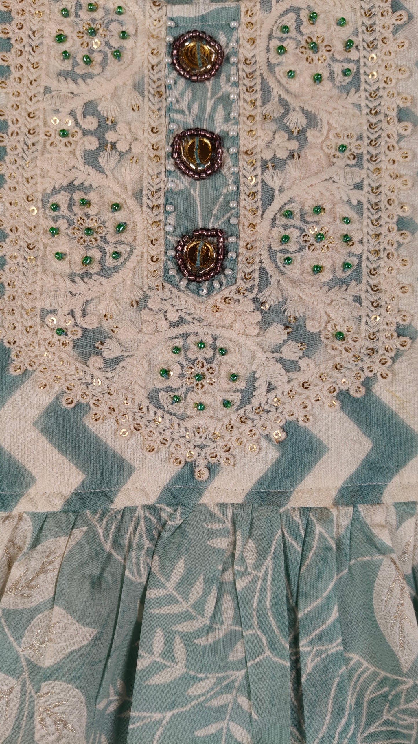 Seafoam Green Colour Gharara Set(GE-GGHS_2703)