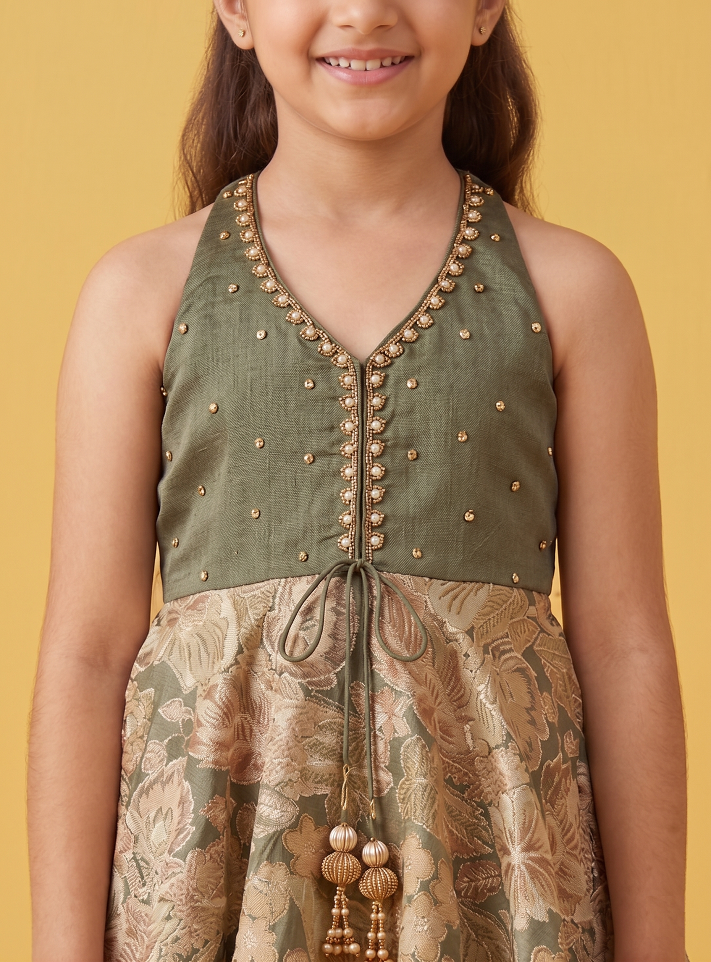 Olive Green Colour Gharara Set(GE-GGHS_3001)
