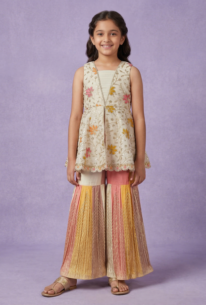 Ivory Colour Gharara Set(GE-GGHS_869)