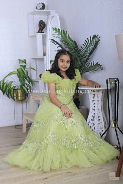 Green Colour Gown(GE-GGWN_1493)