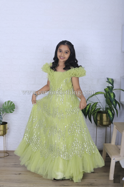 Green Colour Gown(GE-GGWN_1493)