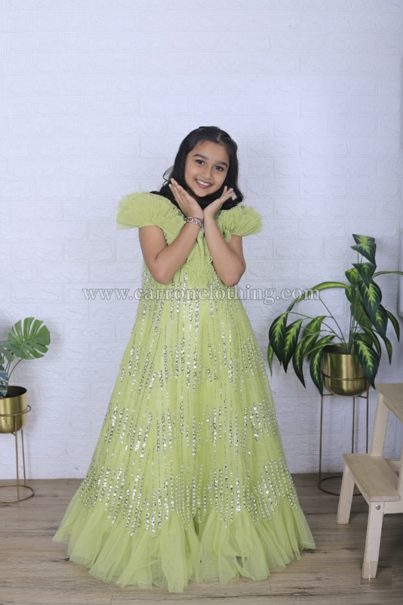 Green Colour Gown(GE-GGWN_1493)