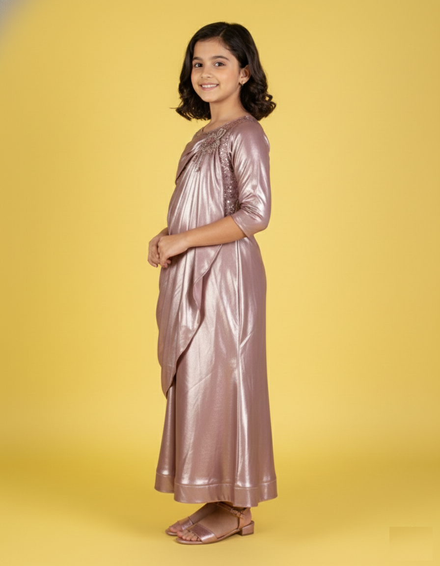 Onion Pink Colour Gown(GE-GGWN_4307)