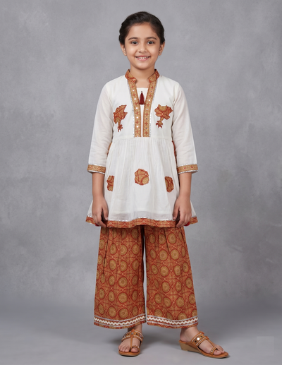 Cream Colour Kurti Set(GE-GKUS_2859)