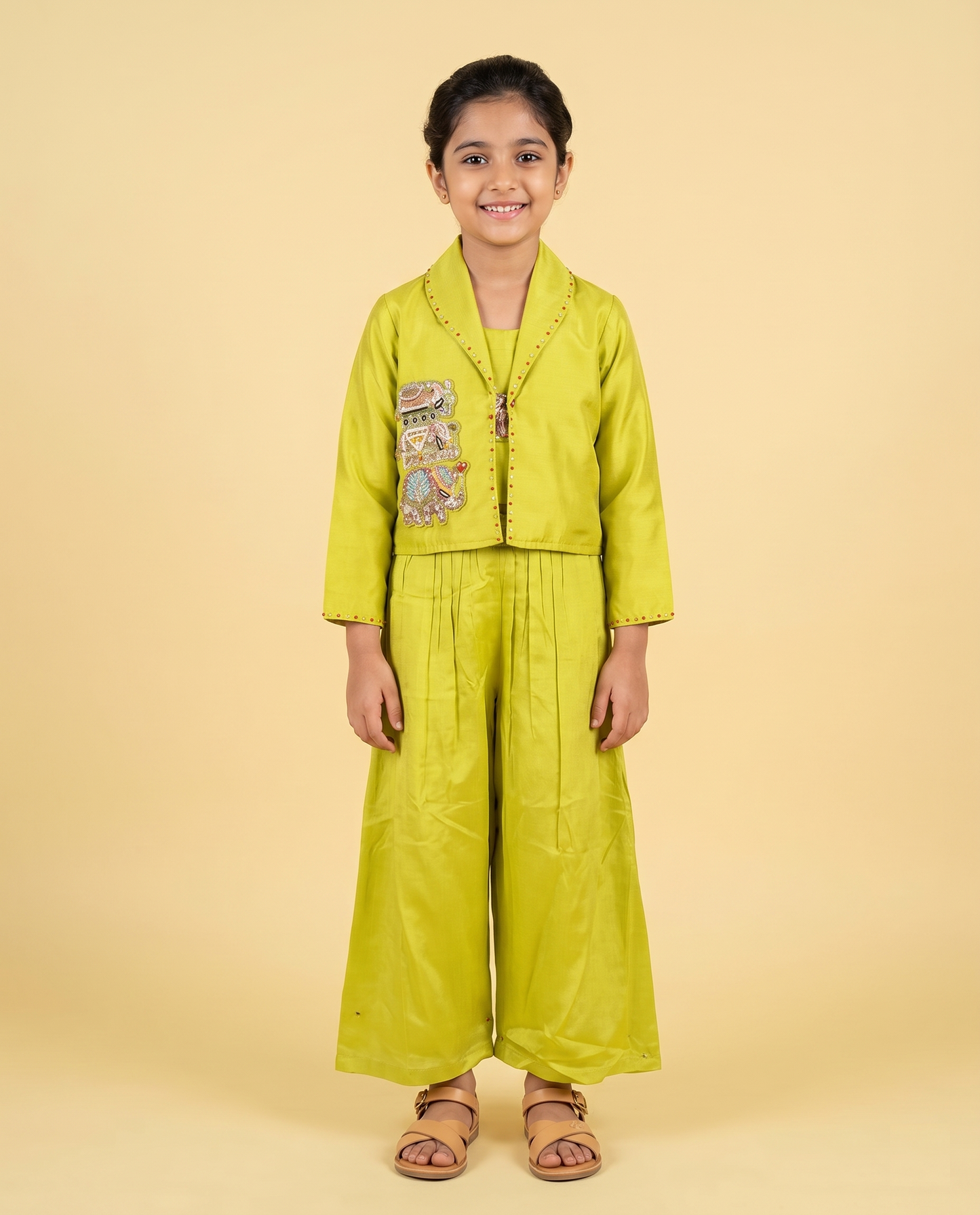 Lime Green Colour Plazo Set(GE-GPZS_109)