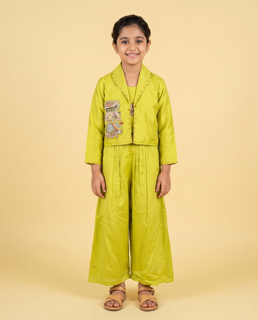 Lime Green Colour Plazo Set(GE-GPZS_109)